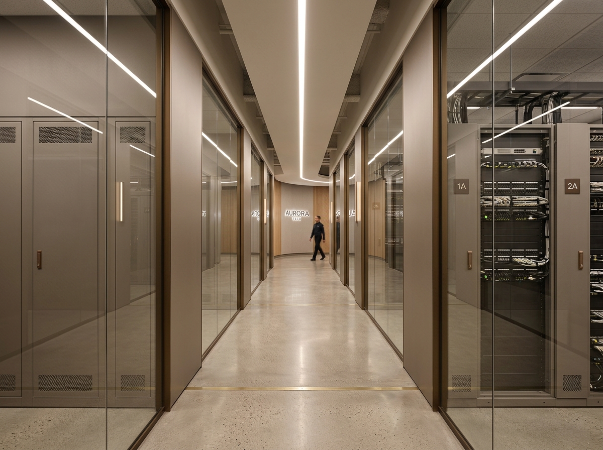 Modern enterprise digital infrastructure and tech facility